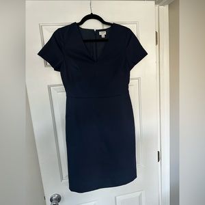 J Crew NWOT Cap Sleeved, V Neck, Sheath Dress, Navy, Size 4, Business Casual